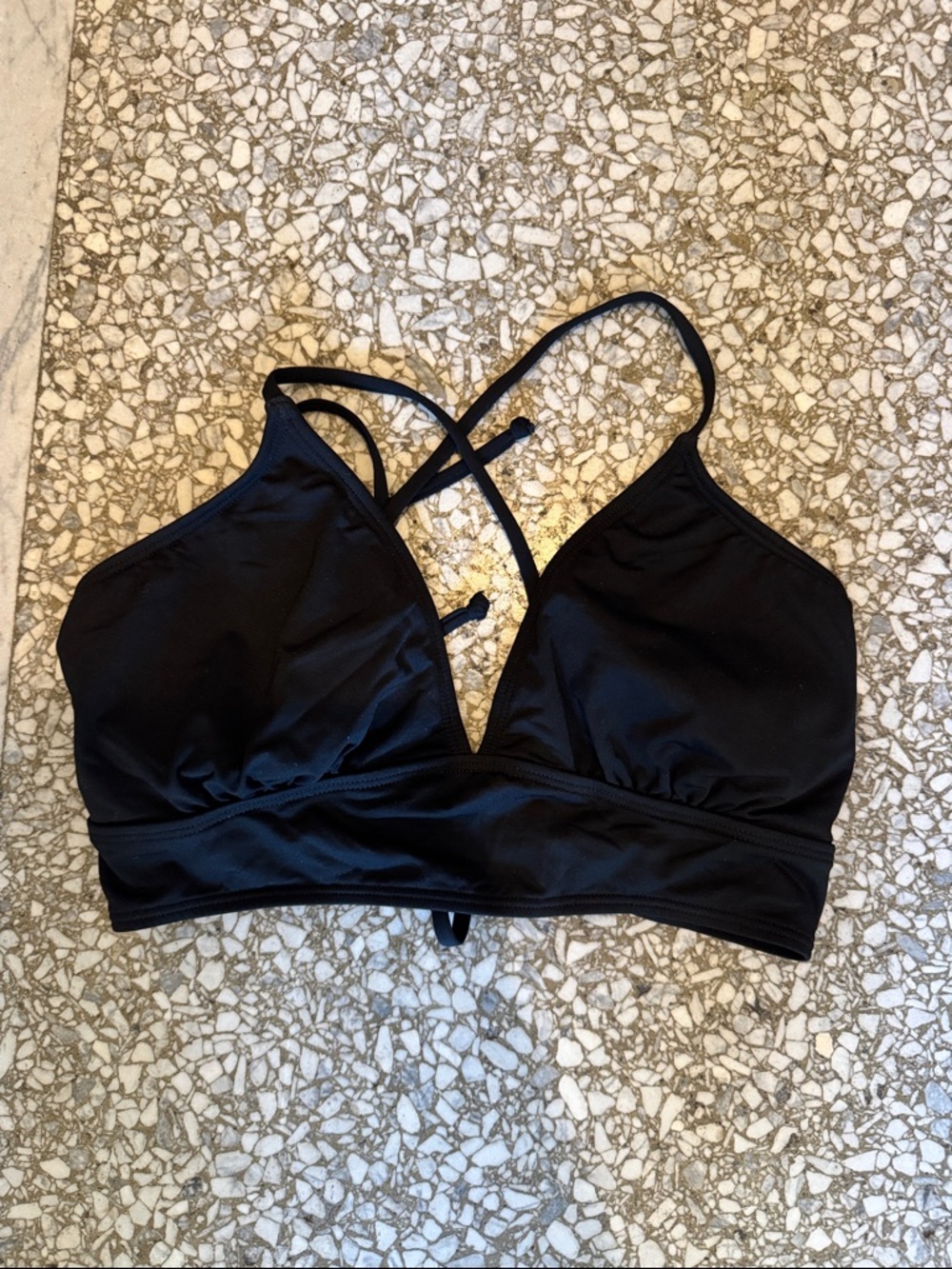 Athleta Black Strappy Swim Top